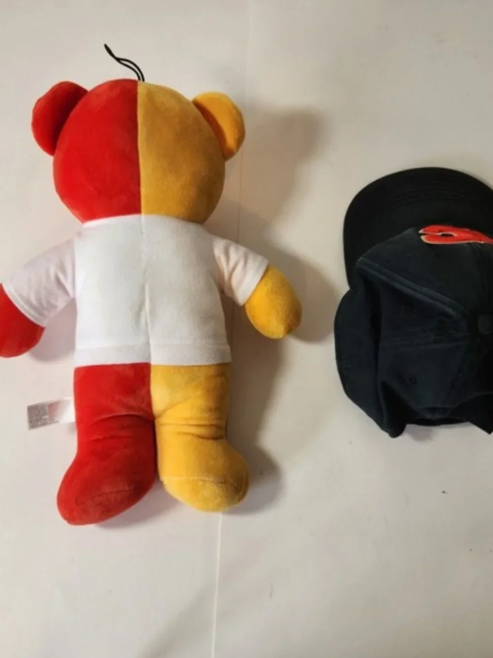 Calgary Flames NHL Plush Bear and‎ Black Logo Baseball Cap Bundle 2pc Set
